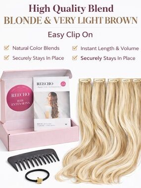 Echo Wavy Clip-In Extensions - Blonde Blend